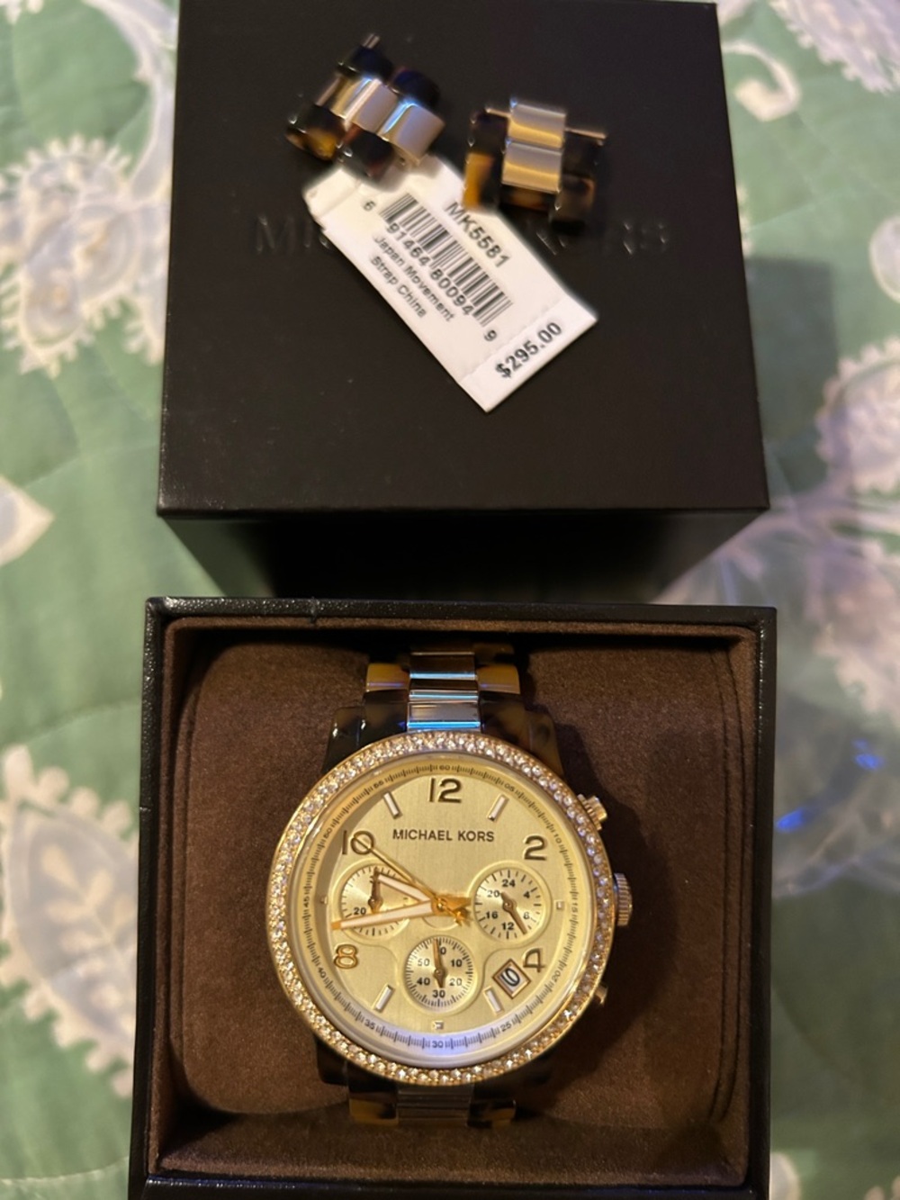 Michael Kors Gold Tone Crystal-Trim Women's Chronograph Watch